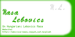 masa lebovics business card